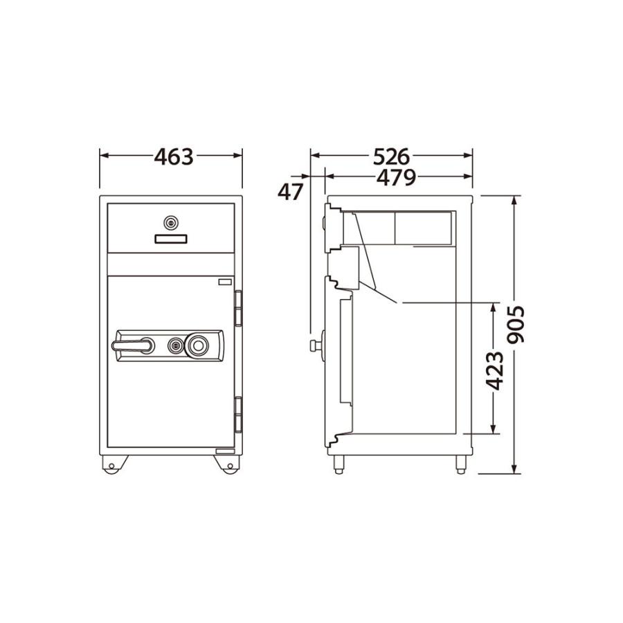 PS-50 EIKO エーコー 投入保管庫 投入式耐火金庫 1時間耐火 46kg 46L | エーコー | 01