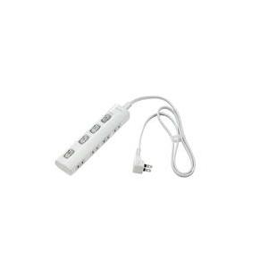 WLS-LY41EB(W)_1783200_スイッチ付タップ LEDランプ 横挿し 4個口 1m_ELPA（エルパ・朝日電器） | ELPA