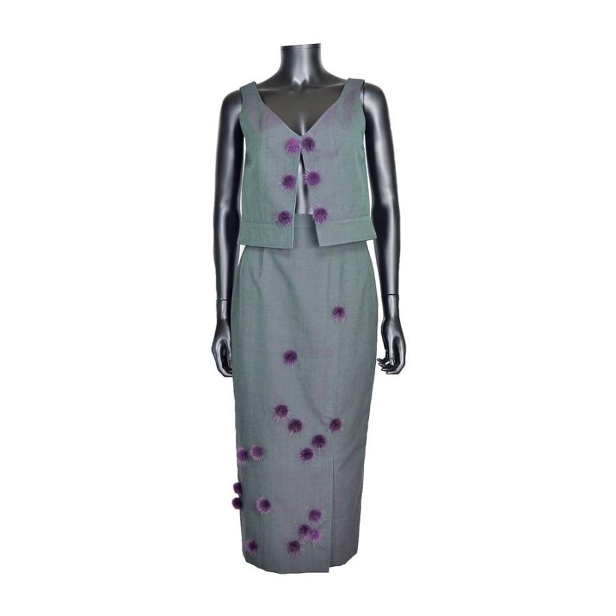 訳ありセール格安 ミンクボン天付ベストスーツ 玉虫織ウール ふわふわかわいいミンクぼん天がユニーク Sサイズ 春 夏 秋 冬 レディース 激安の Zoetalentsolutions Com