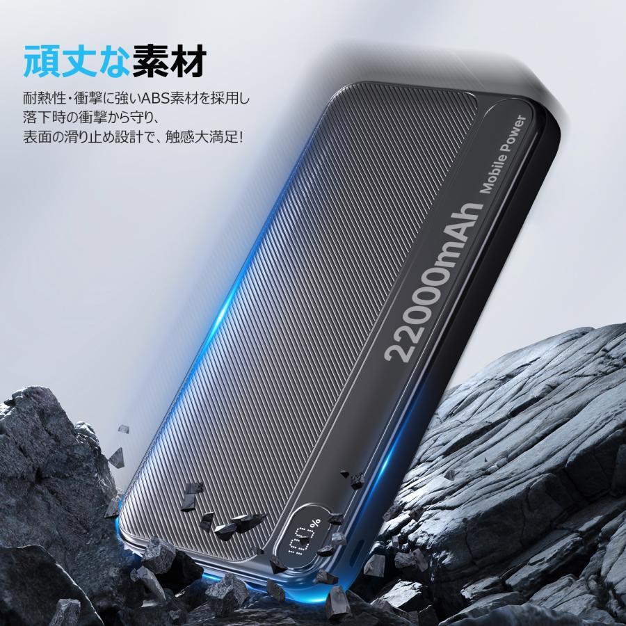 モバイルバッテリー 22000mAh 大容量 小型 軽量 2.4A急速充電 3台同時充電 携帯充電器 LED残量表示 携帯バッテリー PSE認証 SHRATCH 災害 停電対策 |  | 12