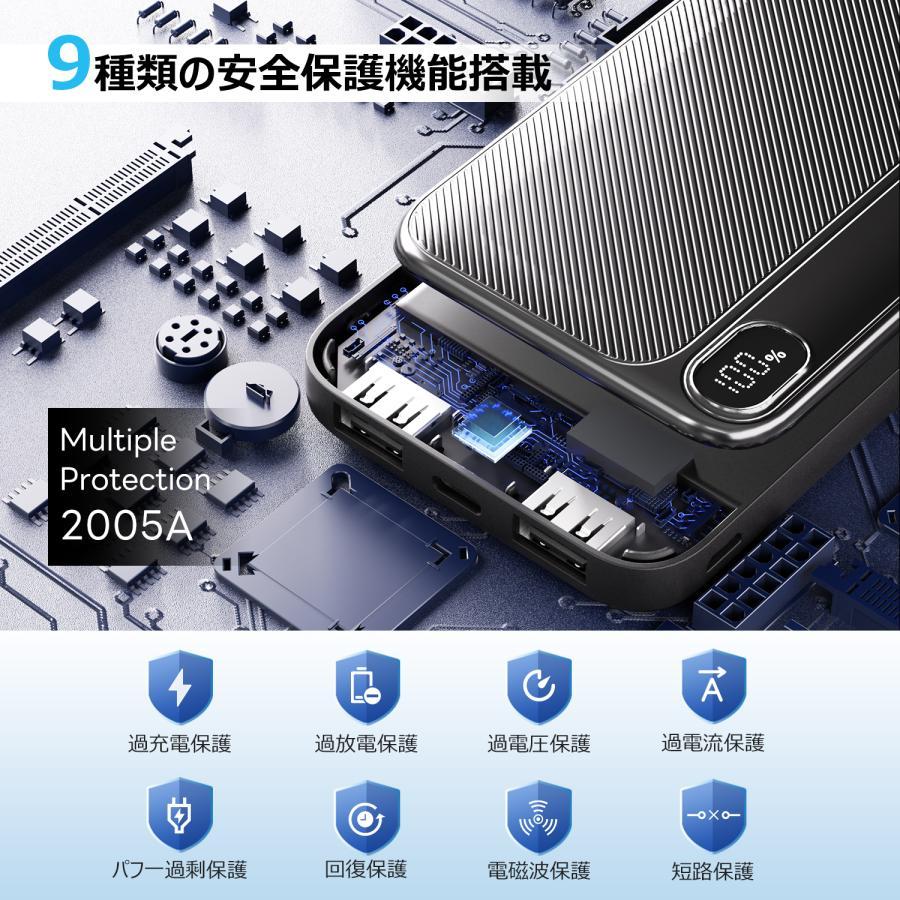 モバイルバッテリー 22000mAh 大容量 小型 軽量 2.4A急速充電 3台同時充電 携帯充電器 LED残量表示 携帯バッテリー PSE認証 SHRATCH 災害 停電対策 |  | 05