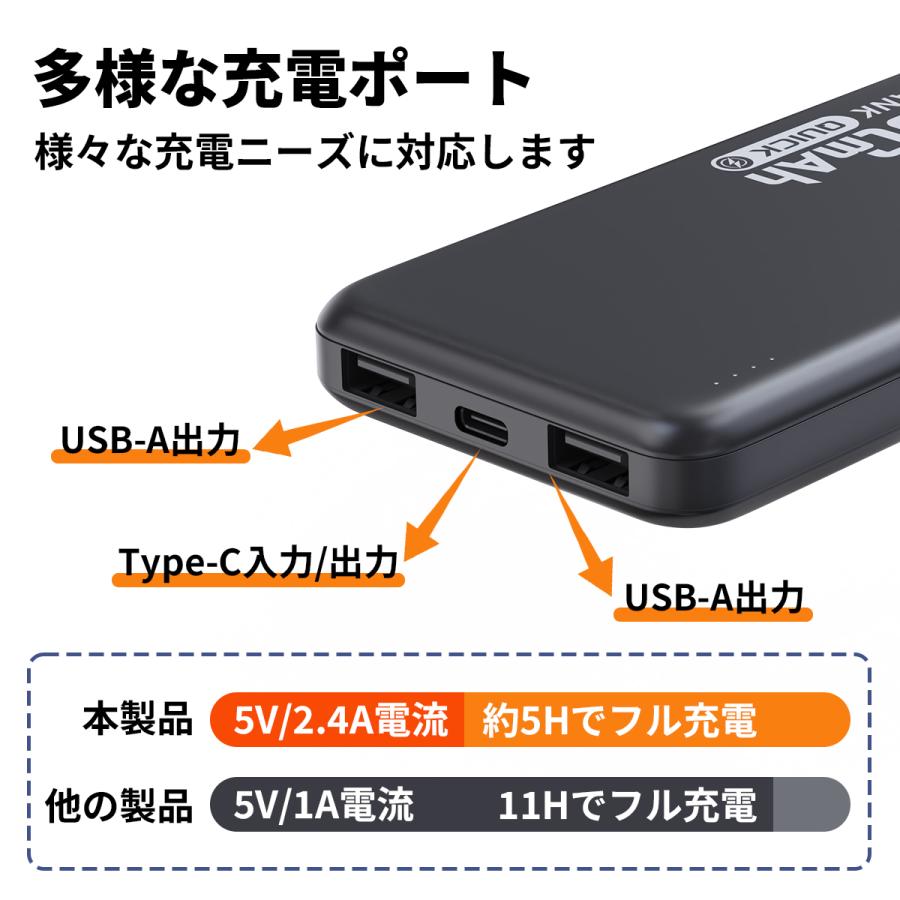 モバイルバッテリー 22000mAh 大容量 小型 軽量 2.4A急速充電 3台同時充電 携帯充電器 LED残量表示 携帯バッテリー PSE認証 SHRATCH 災害 停電対策 |  | 04