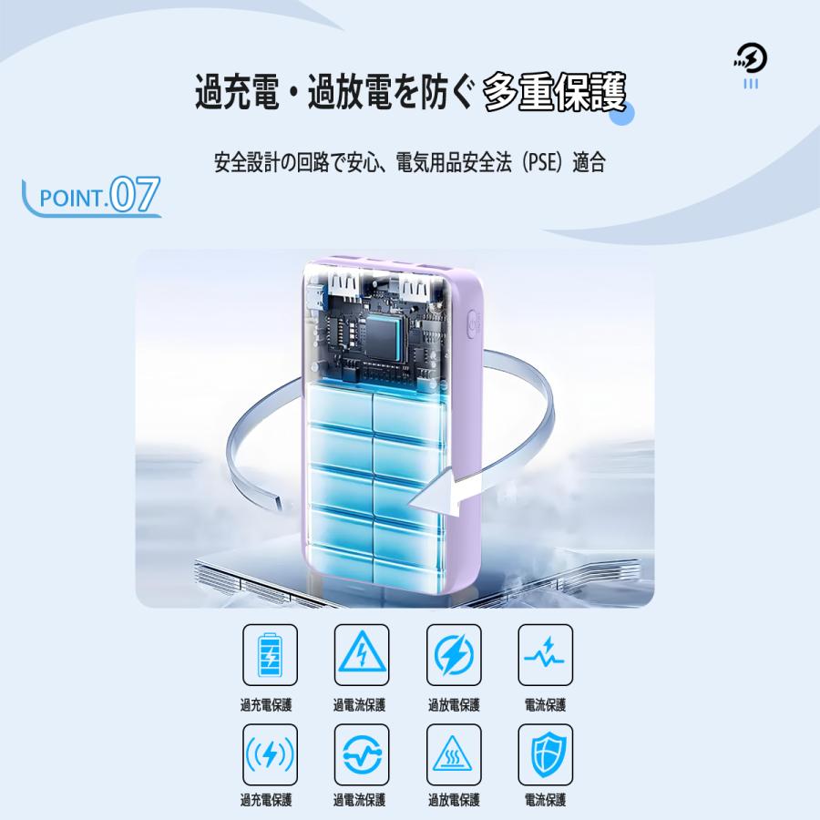 モバイルバッテリー 大容量 22000mAh 軽量 小型 機内持込可 2.1A急速充電 4台同時充電 iPhone17対応 LED残量表示 携帯バッテリー PSE認証 SHRATCH 停電対策 |  | 15