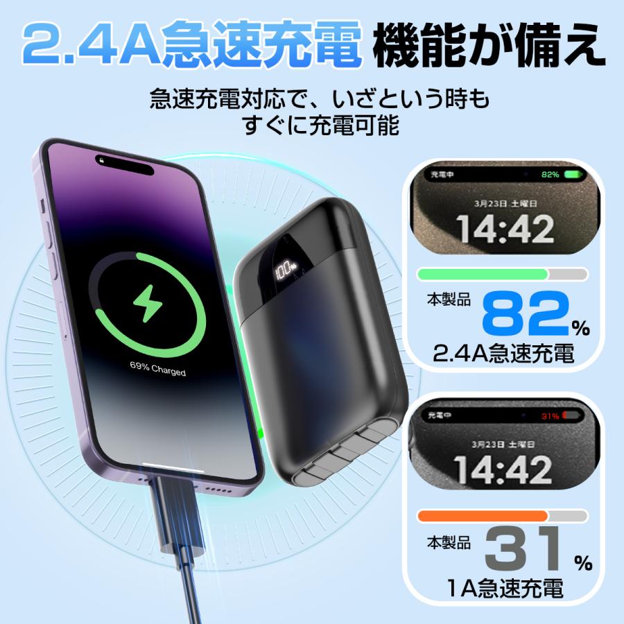 モバイルバッテリー 小型 2.4A急速充電 22000mAh 大容量 軽量 4台同時充電 機内持込可 iphone17対応 LED残量表示 携帯バッテリー PSE認証 停電対策 SHRATCH | SHRATCH | 08