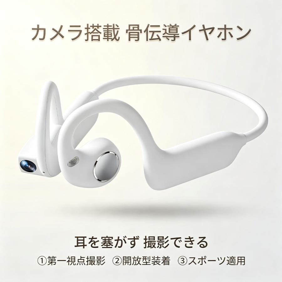 「最新AI搭載」ワイヤレスイヤホン カメラ付き AI 骨伝導イヤホン オープンイヤー型 AI リアルタイム翻訳 800 万画素カメラ 1080P 動画撮影 SHRATCH | SHRATCH | 03