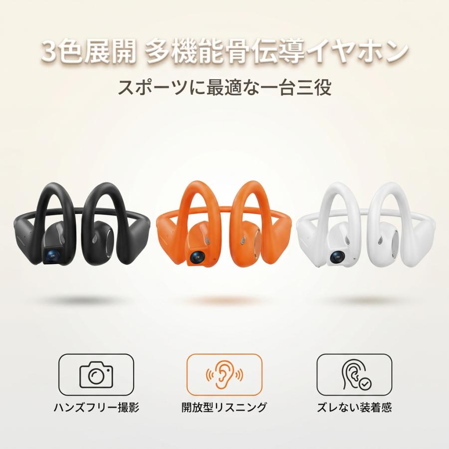 「最新AI搭載」ワイヤレスイヤホン カメラ付き AI 骨伝導イヤホン オープンイヤー型 AI リアルタイム翻訳 800 万画素カメラ 1080P 動画撮影 SHRATCH | SHRATCH | 04