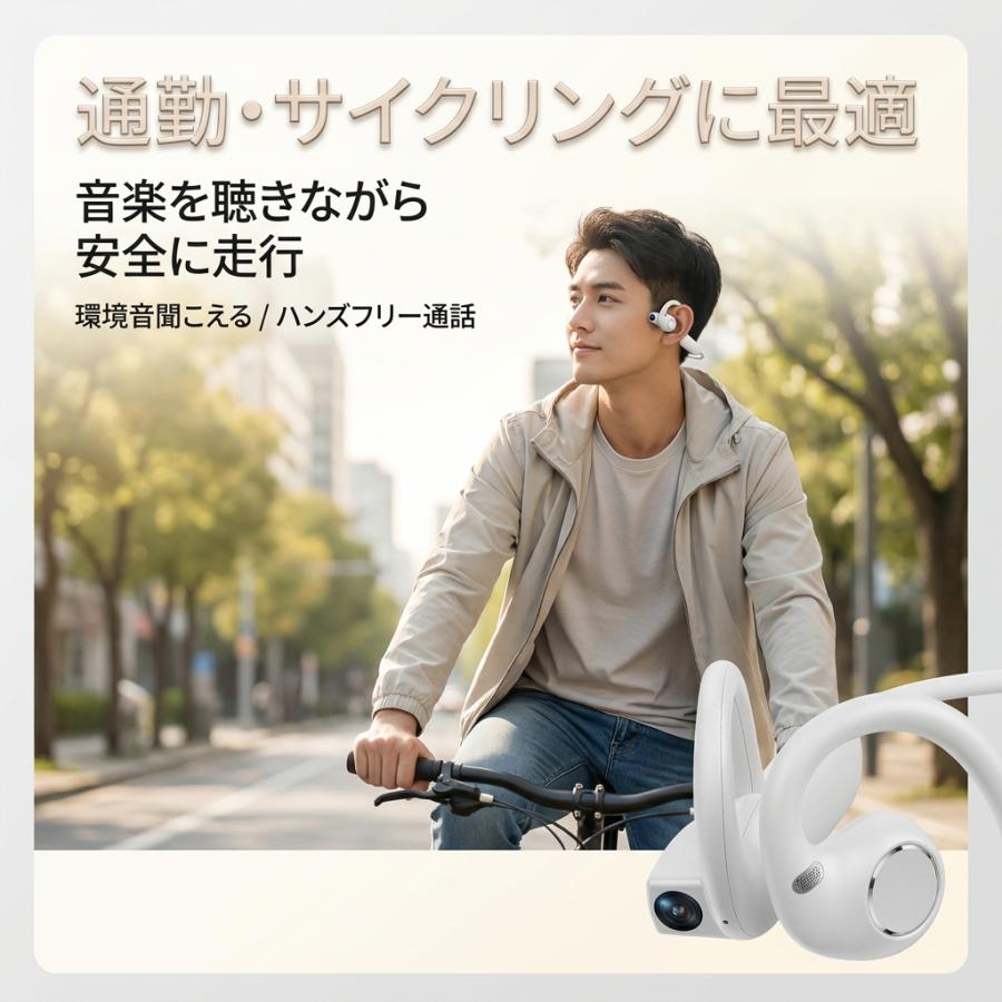 「最新AI搭載」ワイヤレスイヤホン カメラ付き AI 骨伝導イヤホン オープンイヤー型 AI リアルタイム翻訳 800 万画素カメラ 1080P 動画撮影 SHRATCH | SHRATCH | 10