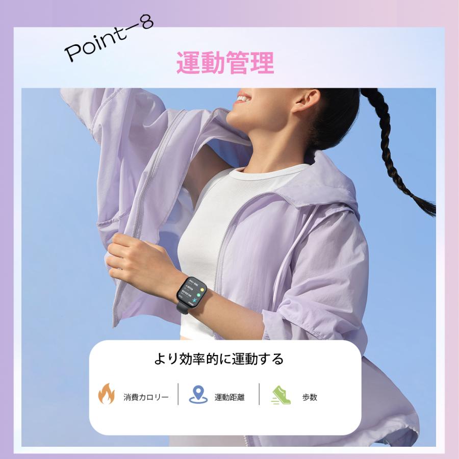 SHRATCH スマートウォッチ 通話機能付 1.98インチ大画面 血圧測定 血中