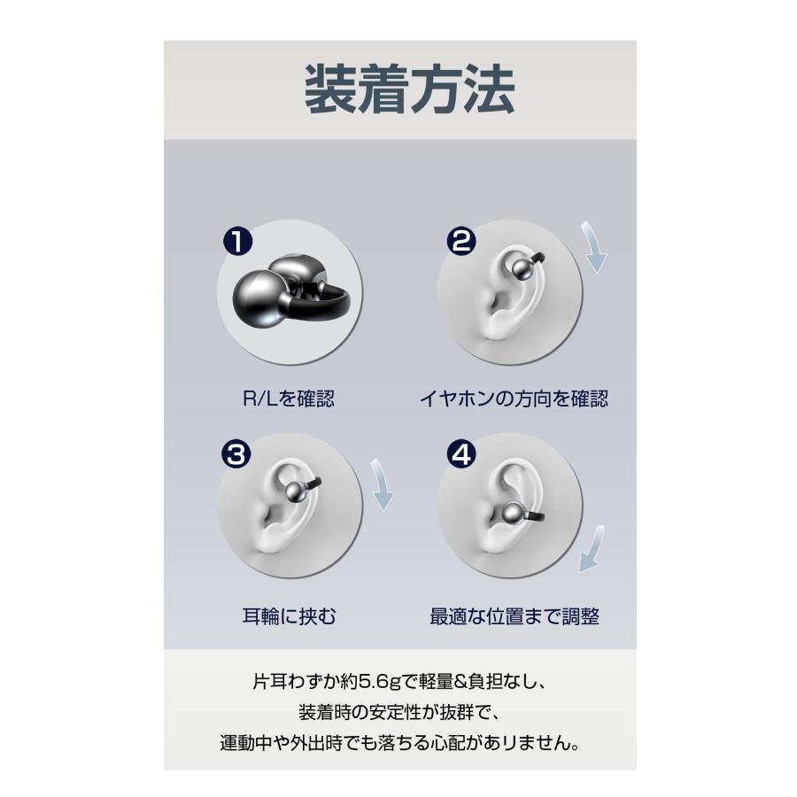 ワイヤレスイヤホン イヤーカフ イヤホン bluetooth 骨伝導イヤホン SHRATCH 液晶付き AAC 爆買 業界TOP 60H連続再生 HiFi LEDディスプレイ 最新耳挟み式 | SHRATCH | 17