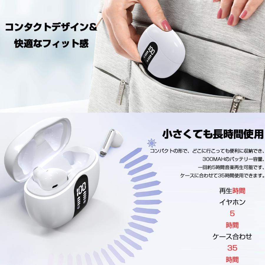 ワイヤレスイヤホンイヤホン マイク付き bluetoothイヤホン SHRATCH 残量表示 Bluetooth5.4 ANC  自動ペアリング 35H連続再生 HiFi高音質 |  | 07