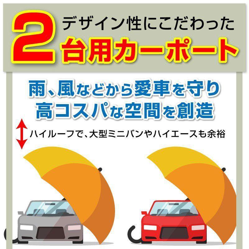 2台用 フラット屋根カーポート ステンカラー 間口6116mm奥行 2台用 フラット屋根カーポート ステンカラー 間口6116mm奥行