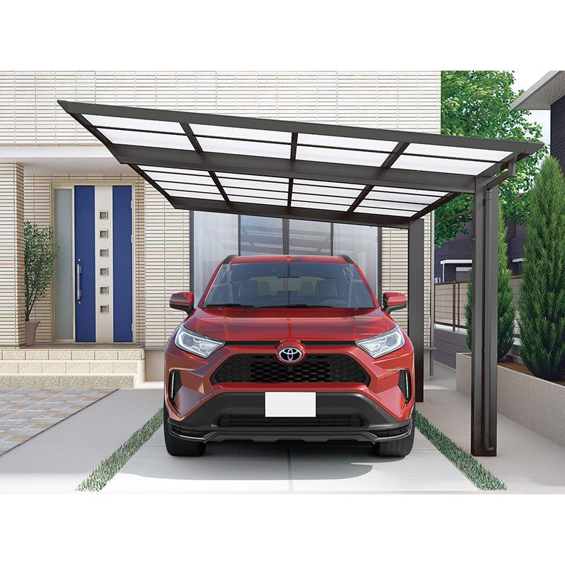 1台用 フラット屋根カーポート ブラック 間口3112mm奥行4950mm最大高さ2529mm 車庫/駐車場/ガレージ/ポリカ屋根_7
