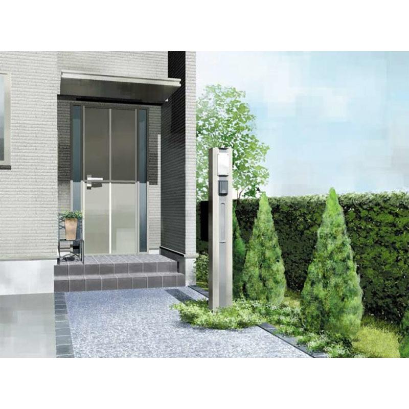 ポスト表札付き機能門柱 インターホン穴付き 表札が手軽に作れるネームシール付き ポスト門柱 表札柱 郵便受 安心の日本製 Diy 送料無料 Ispc 16 エクステリアストック 通販 Yahoo ショッピング