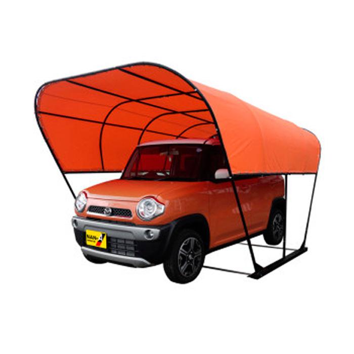 パイプ車庫 幅2 5ｍ奥行4ｍ高さ2 1ｍ ベース式カーポート 風に強いキャノピー 角型 オレンジ色 お手頃価格のpeクロス生地 法人個人送料無料 Pe Canoor C エクステリアストック 通販 Yahoo ショッピング