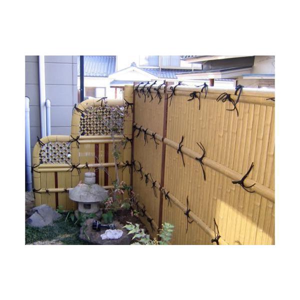 人工竹玉袖親子垣 幅1200mm×高さ1750mm 樹脂製 プラ竹 人工竹 親子垣