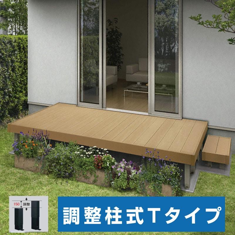 人工木 樹脂ウッドデッキ Ykkapリウッドデッキ0 間口1 0間1851mm 奥行3尺9mm 高さ400 550ｍｍ Tタイプ調整柱式 樹脂 Diy 送料無料 Rewoodt1030 エクステリアストック 通販 Yahoo ショッピング
