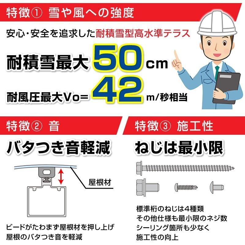 R屋根タイプテラス 2階用 間口2.0間3670ｍｍ×出幅3尺870ｍｍ×高さ2300ｍｍ 移動桁仕様 柱前後左右移動OK 国内メーカー オリジナル｜exterior-stok｜04