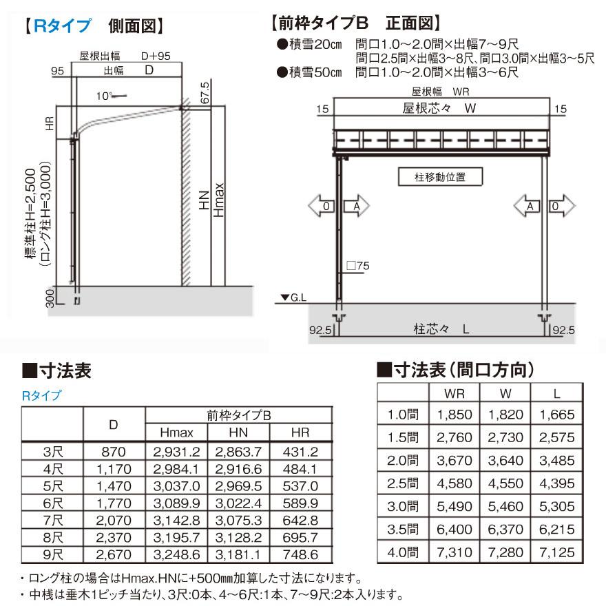 R屋根タイプテラス 間口1.5間2760mm×出幅3尺870mm×高さ R屋根タイプテラス 間口1.5間2760mm×出幅3尺870mm×高さ