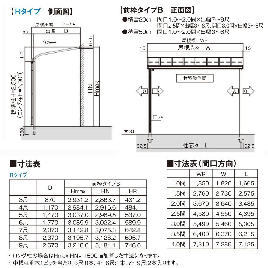 R屋根タイプテラス 間口1.5間2760mm×出幅7尺2070mm×高さ R屋根タイプテラス 間口1.5間2760mm×出幅7尺2070mm×高さ