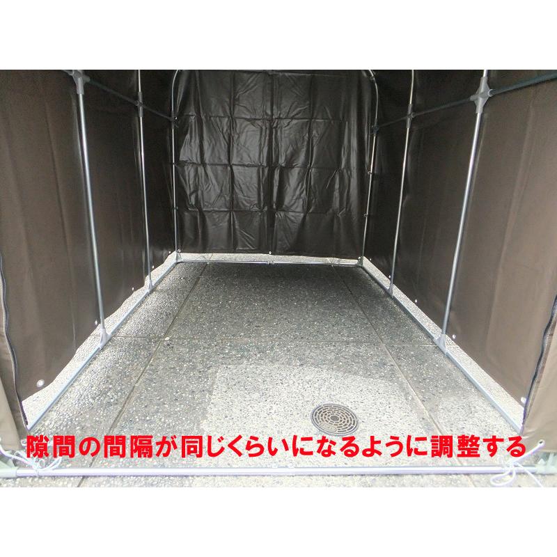 サイクルハウス幅156cm×奥行220cm× 高さ165cm3台用SB 前幕巻上げ サイクルハウス幅156cm×奥行220cm× 高さ165cm3台用SB 前幕巻上げ