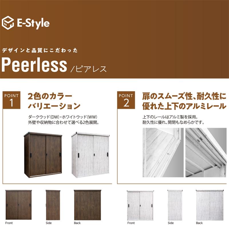 在庫限り】サンキン物置(E-Styleピアレス)ダークウッド色 間口1700mm