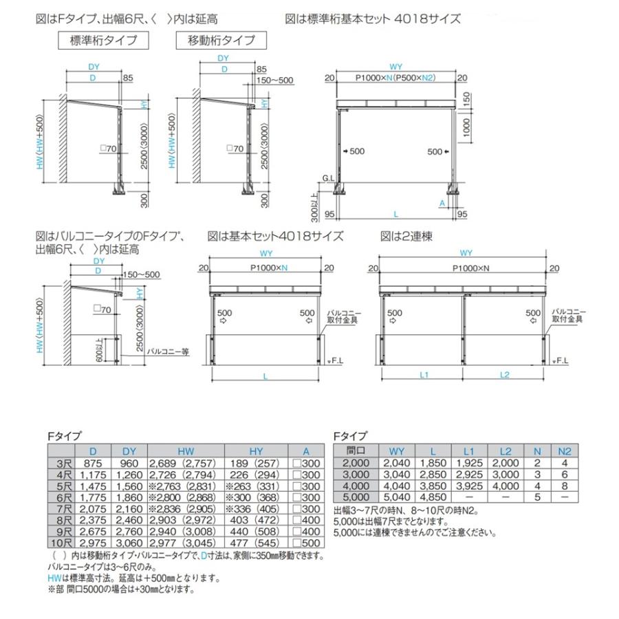 バルコニーテラス フラット屋根 露台/DIY/雨除け 間口5040mm バルコニーテラス フラット屋根 露台/DIY/雨除け 間口5040mm