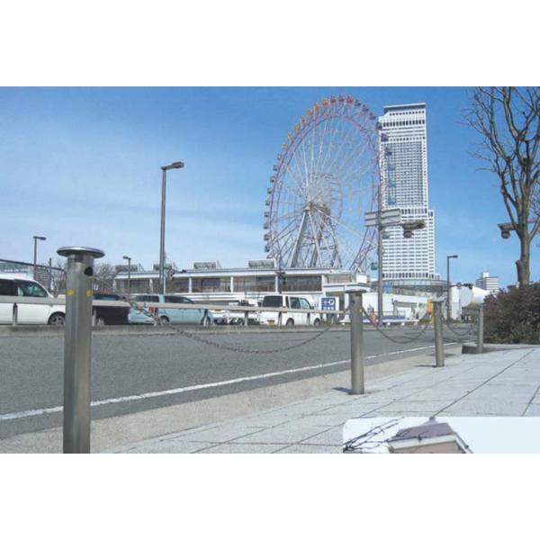ステンレス製車止め ポールタイプ 1.5m鎖内蔵 南京錠付 直径50.0 ステンレス製車止め ポールタイプ 1.5m鎖内蔵 南京錠付 直径50.0