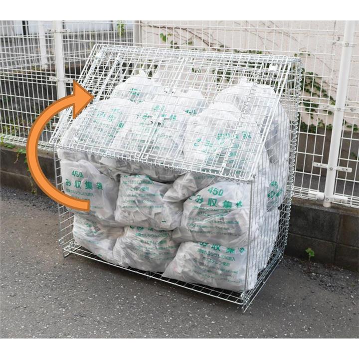 折り畳み式ゴミ収集箱 観音扉式 幅1200mmX奥行700mmX高さ1250mm