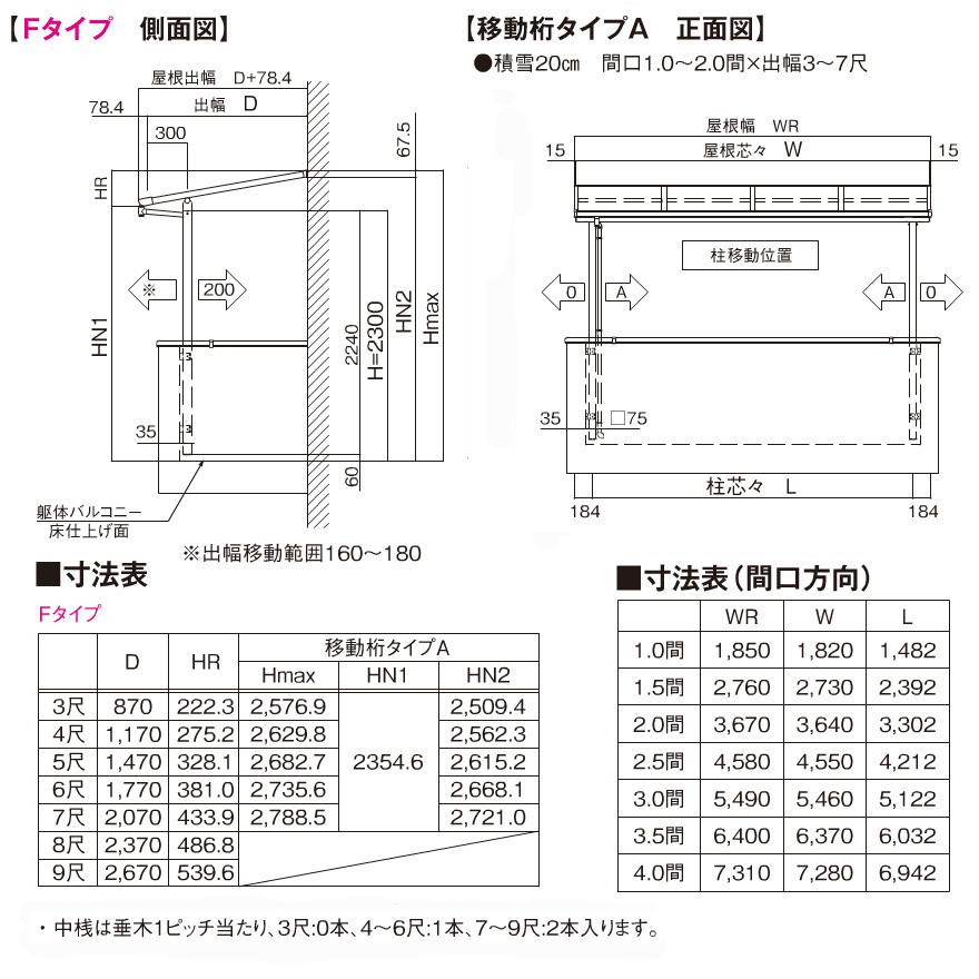 フラット屋根タイプテラス 2階用 間口2.5間4580mm×出幅3尺 フラット屋根タイプテラス 2階用 間口2.5間4580mm×出幅3尺