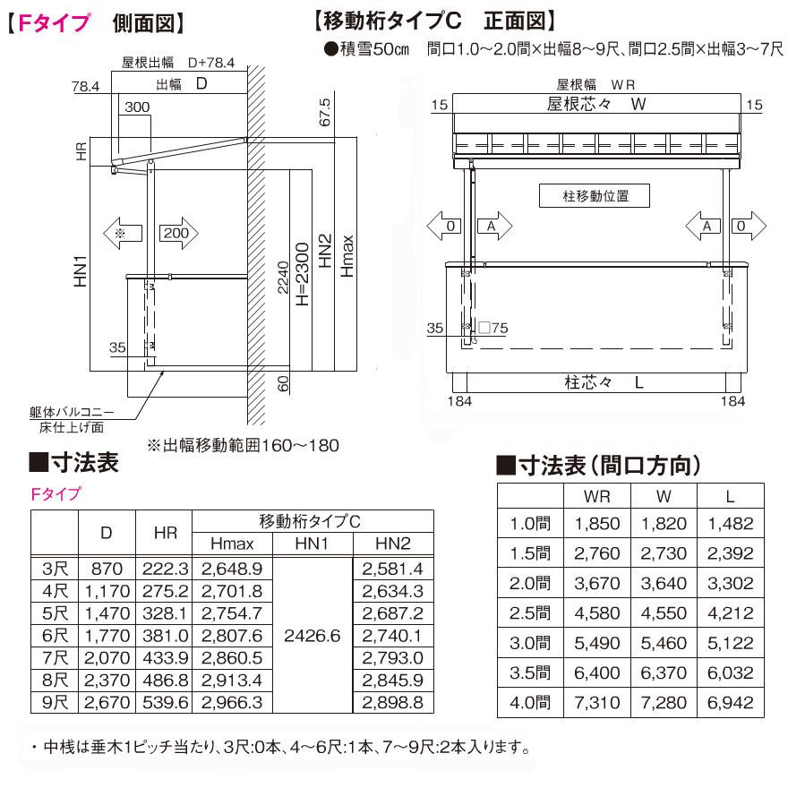 フラット屋根タイプテラス2階用 間口2.5間4580mm×出幅9尺 フラット屋根タイプテラス2階用 間口2.5間4580mm×出幅9尺