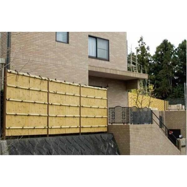 建仁寺垣A型 H(高さ)1200mm片面 さらし竹・ヤクスギ色60角柱 建仁寺垣A型 H(高さ)1200mm片面 さらし竹・ヤクスギ色60角柱