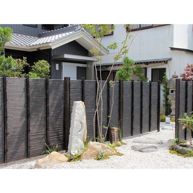人工竹垣組立セット みす垣K5型 本体黒竹色 古墨色60角柱 H(高さ 人工竹垣組立セット みす垣K5型 本体黒竹色 古墨色60角柱 H(高さ