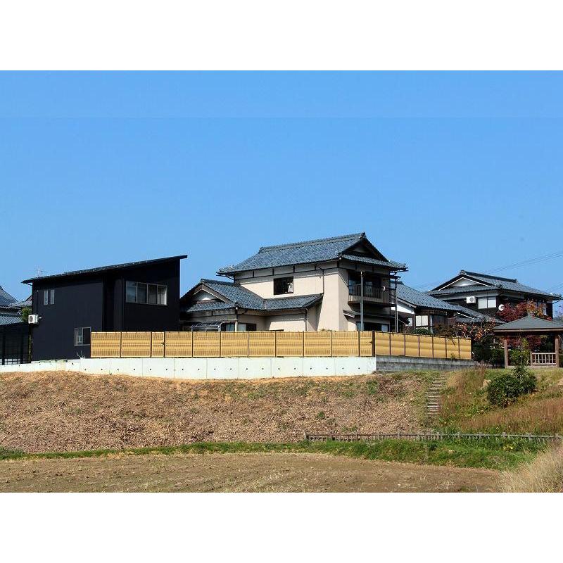 人工竹垣組立セット 大津垣O2型 本体イエロー ブロンズ角柱 人工竹垣組立セット 大津垣O2型 本体イエロー ブロンズ角柱