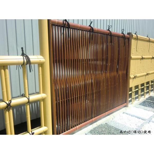 人工竹垣組立セット 大津垣O型 本体すす竹 ヤクスギ丸柱 H1800mm 人工竹垣組立セット 大津垣O型 本体すす竹 ヤクスギ丸柱 H1800mm