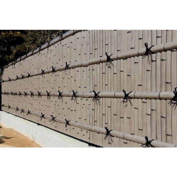 人工竹垣組立セット 建仁寺垣BW型 本体さび竹色 ブロンズ色角柱 人工竹垣組立セット 建仁寺垣BW型 本体さび竹色 ブロンズ色角柱