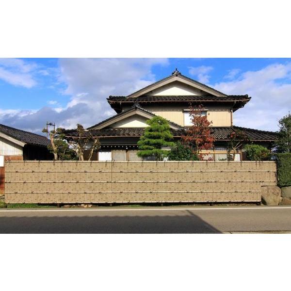 人工竹垣組立セット 建仁寺垣BW型 本体さび竹色 ブロンズ色角柱 人工竹垣組立セット 建仁寺垣BW型 本体さび竹色 ブロンズ色角柱