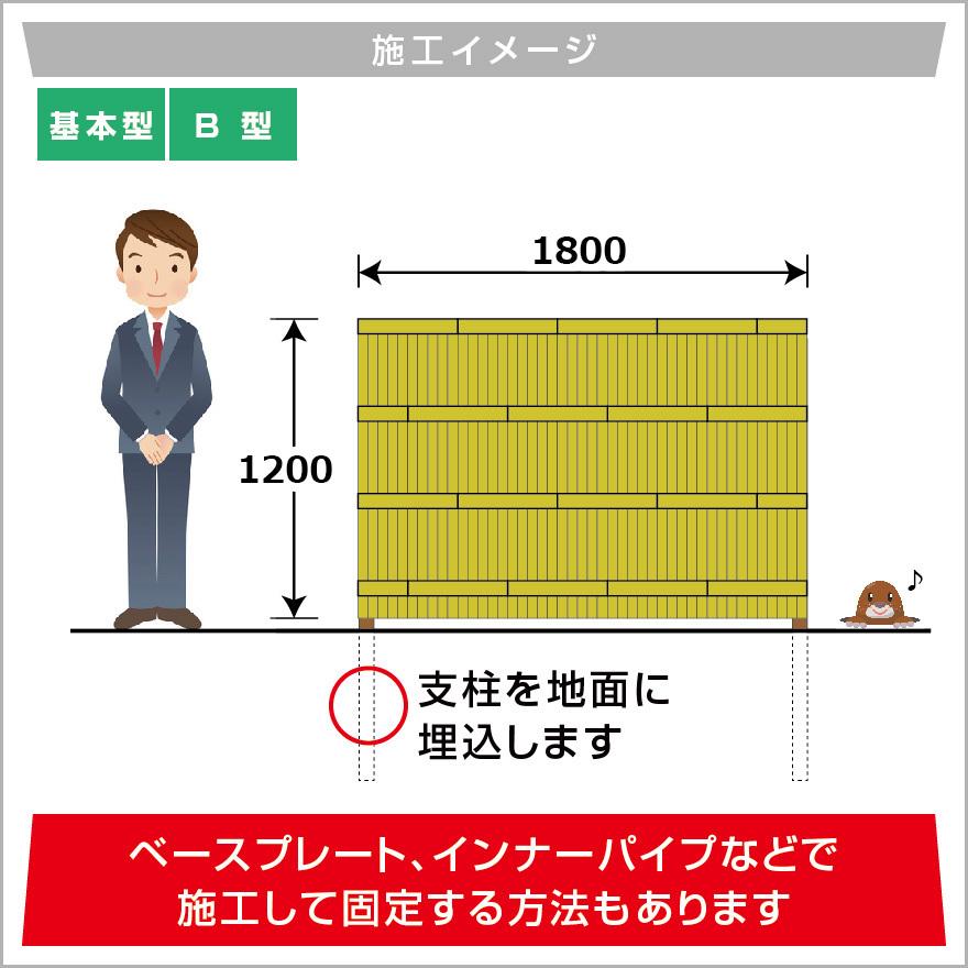 人工竹垣組立セット 建仁寺垣B型 本体イエロー色 ブロンズ色角柱 人工竹垣組立セット 建仁寺垣B型 本体イエロー色 ブロンズ色角柱