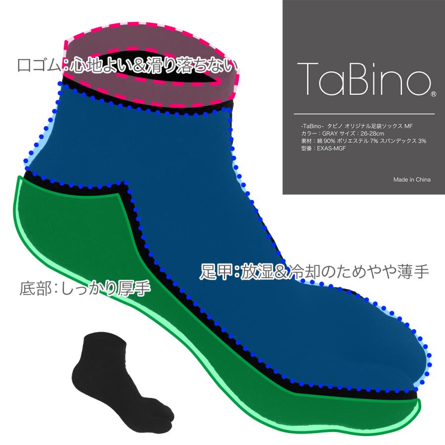 送料無料 Tabino【タビノ】 オリジナル足袋ソックス MF グレー 26-28cm メンズ ショート丈ソックス EXAS-MGF EXPROUD EX269840 |  | 01