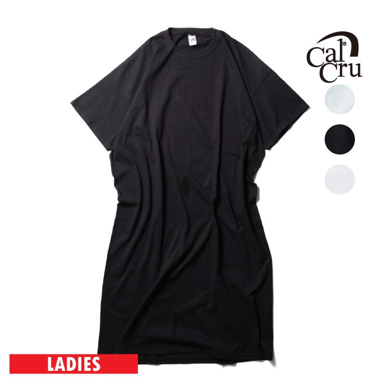 【並行輸入品】CALCRU / カルクルー CC-CRES 100% 5.5oz PRE SHRUNK TEE DRESS / 半袖TEEシャツドレス  -全3色- | 