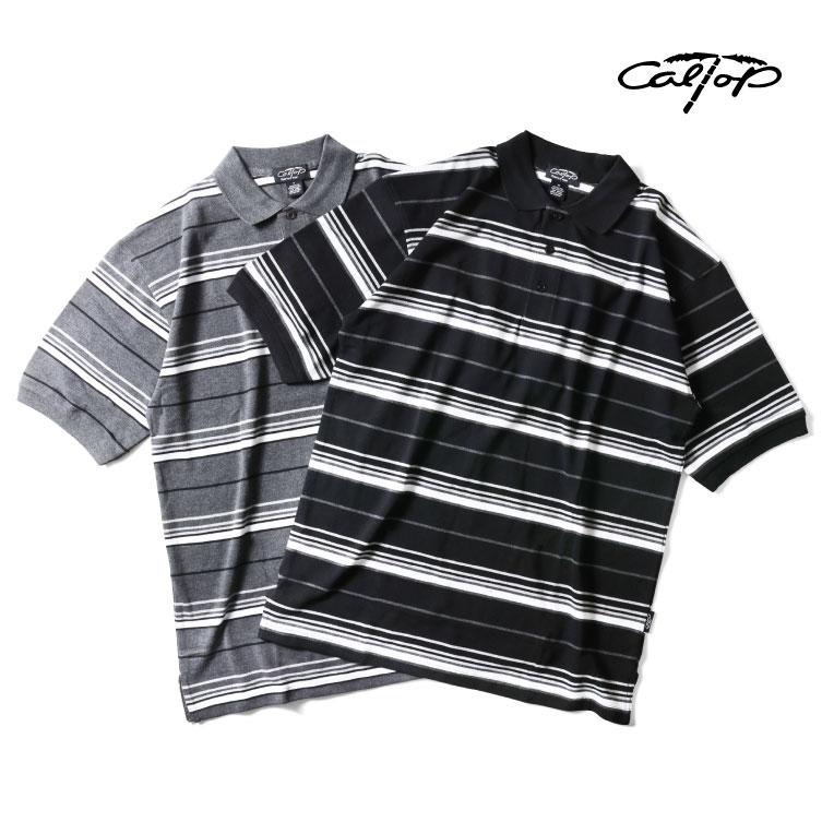 【並行輸入品】CALTOP  / キャルトップ CLTP333 STRIPE POLO  SHIRTS / ストライプポロシャツ -全2色- | 