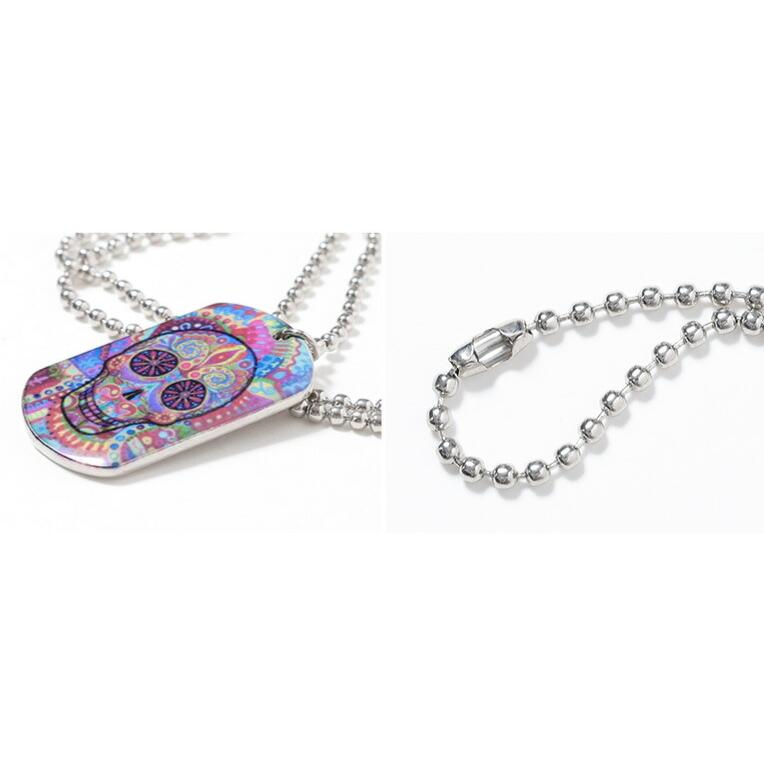 【並行輸入品】NO BRAND / ノーブランド F-2437 DAY OF THE DEAD MULTI COLOR EXPOXT DOGTAG NECK LACE / デイ オブ ザ デッド マルチカラー エポキシ |  | 04