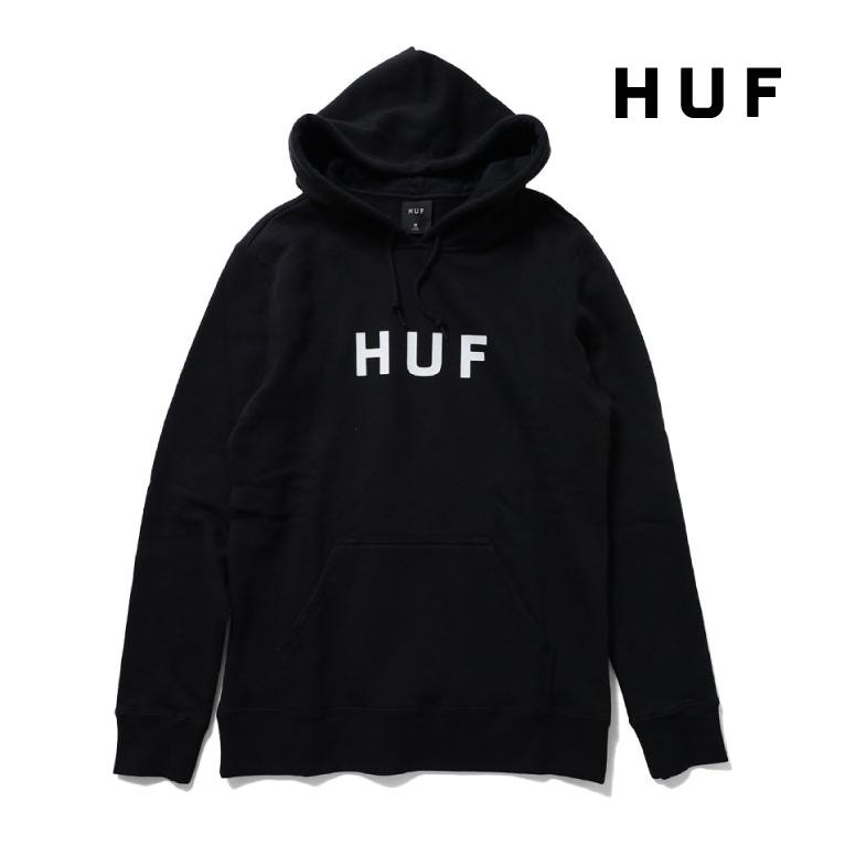 【並行輸入品】『HUF / ハフ』HUF490 ESSENTIALS OG LOGO P/O HOODIE / エッセンシャル ロゴ プルオーバー フーディパーカ  -全2色- | SHAKA