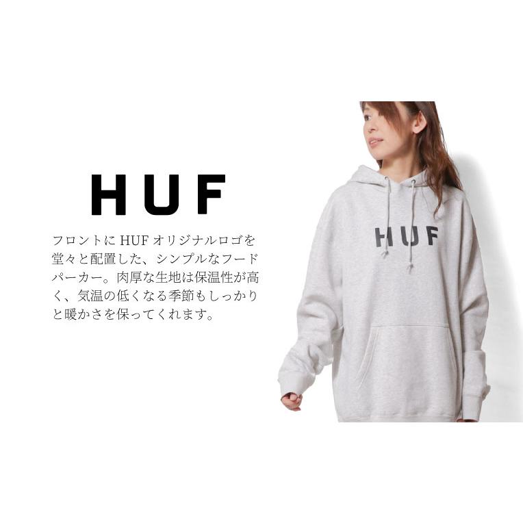 【並行輸入品】『HUF / ハフ』HUF490 ESSENTIALS OG LOGO P/O HOODIE / エッセンシャル ロゴ プルオーバー フーディパーカ  -全2色- | SHAKA | 01