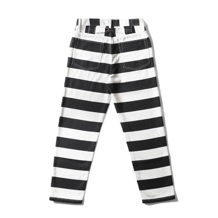 【並行輸入品】INDIGO SEA / インディゴシー INS261 WIDE STRIPED PRISON MOTORSYCLE PANTS / ワイドストライププリズンモーターサイクルパンツ -全1色- | LOS ANGELES APPAREL | 04
