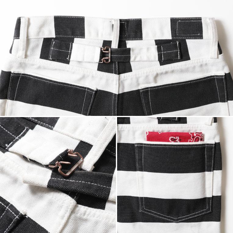 【並行輸入品】INDIGO SEA / インディゴシー INS261 WIDE STRIPED PRISON MOTORSYCLE PANTS / ワイドストライププリズンモーターサイクルパンツ -全1色- | LOS ANGELES APPAREL | 06