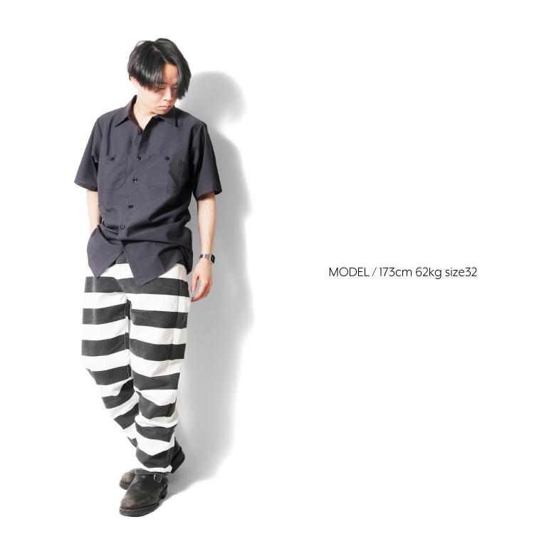 【並行輸入品】INDIGO SEA / インディゴシー INS261 WIDE STRIPED PRISON MOTORSYCLE PANTS / ワイドストライププリズンモーターサイクルパンツ -全1色- | LOS ANGELES APPAREL | 09