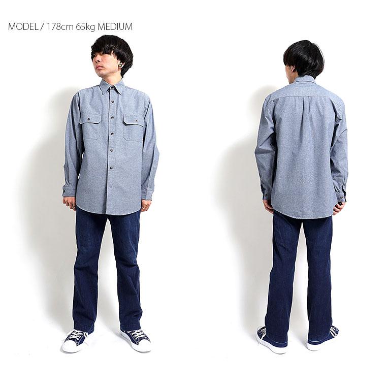 【並行輸入品】『KEY INDUSTRIES INC / キー インダストリーズ インク』KEY517 CHAMBRAY LONG SLEEVE WORK SHIRT / シャンブレー長袖ワークシャツ -全1色- | KEY | 07