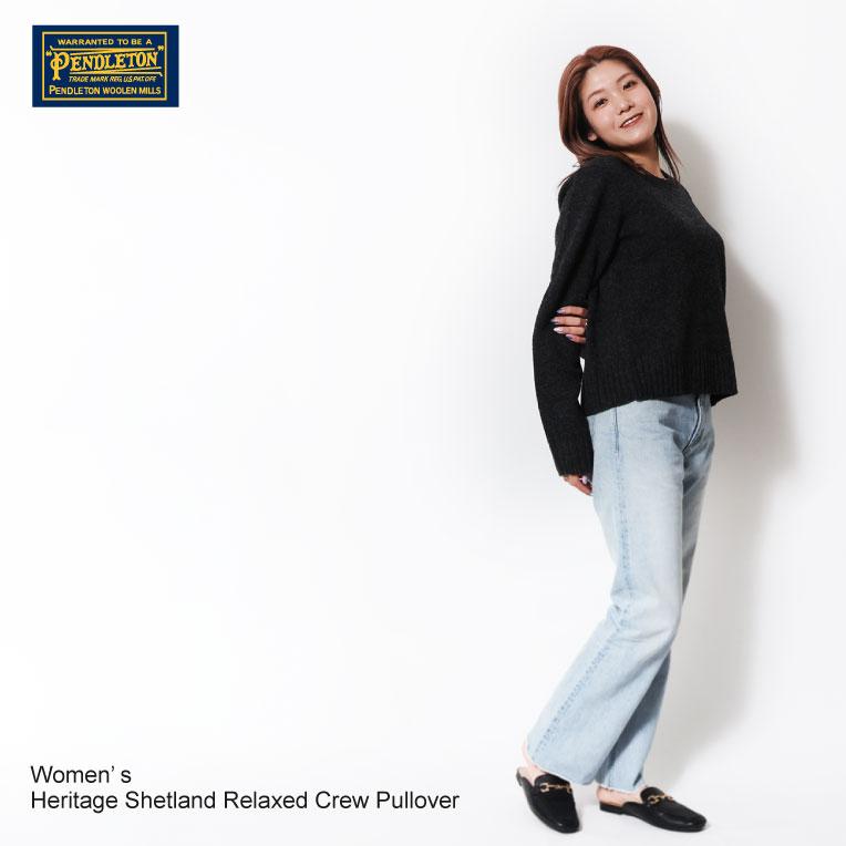 PENDLETON ペンドルトン PEN2431 WOMEN'S HERITAGE SHETLAND RELAXED CREW PULLOVER / ウィメンズヘリテージシェットランドクルーネックセーター -全4色-