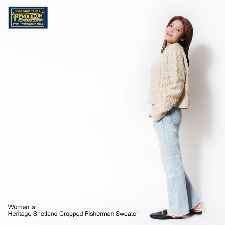 【並行輸入品】PENDLETON ペンドルトン PEN2432 WOMEN'S HERITAGE SHETLAND CROPPED FISHERMAN SWEATER / ヘリテージシェットランドフィッシャーマンセーター |  | 04