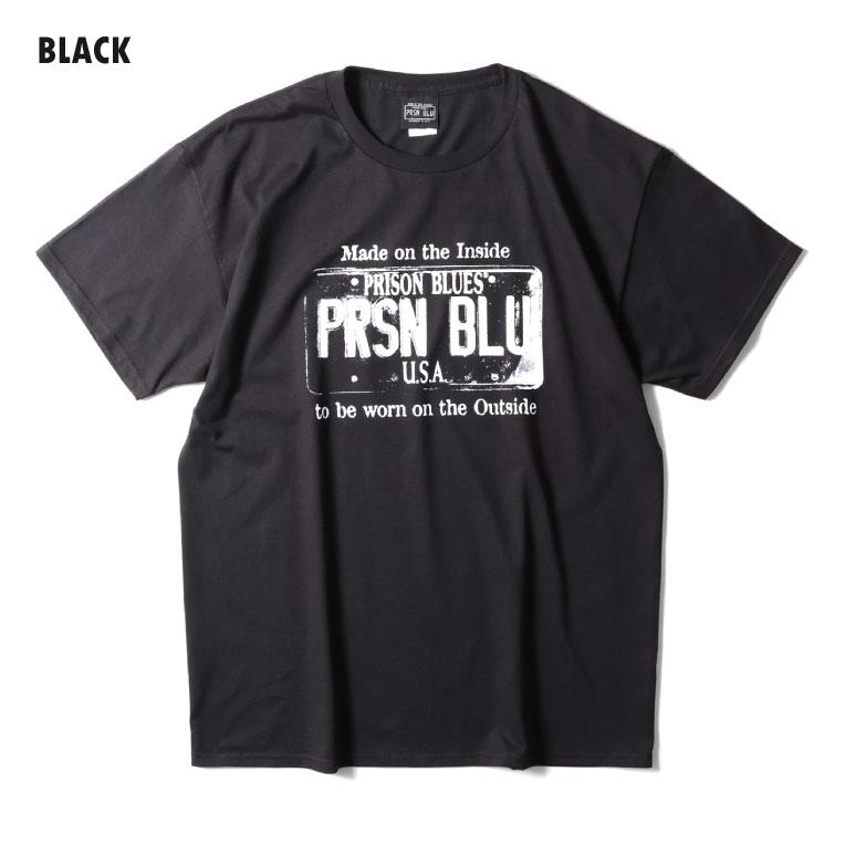 【並行輸入品】PRISON BLUES / プリズンブルース PRBS230 USA PLATE T-SHIRT / プレートロゴプリント半袖Ｔシャツ  -全5色- |  | 09